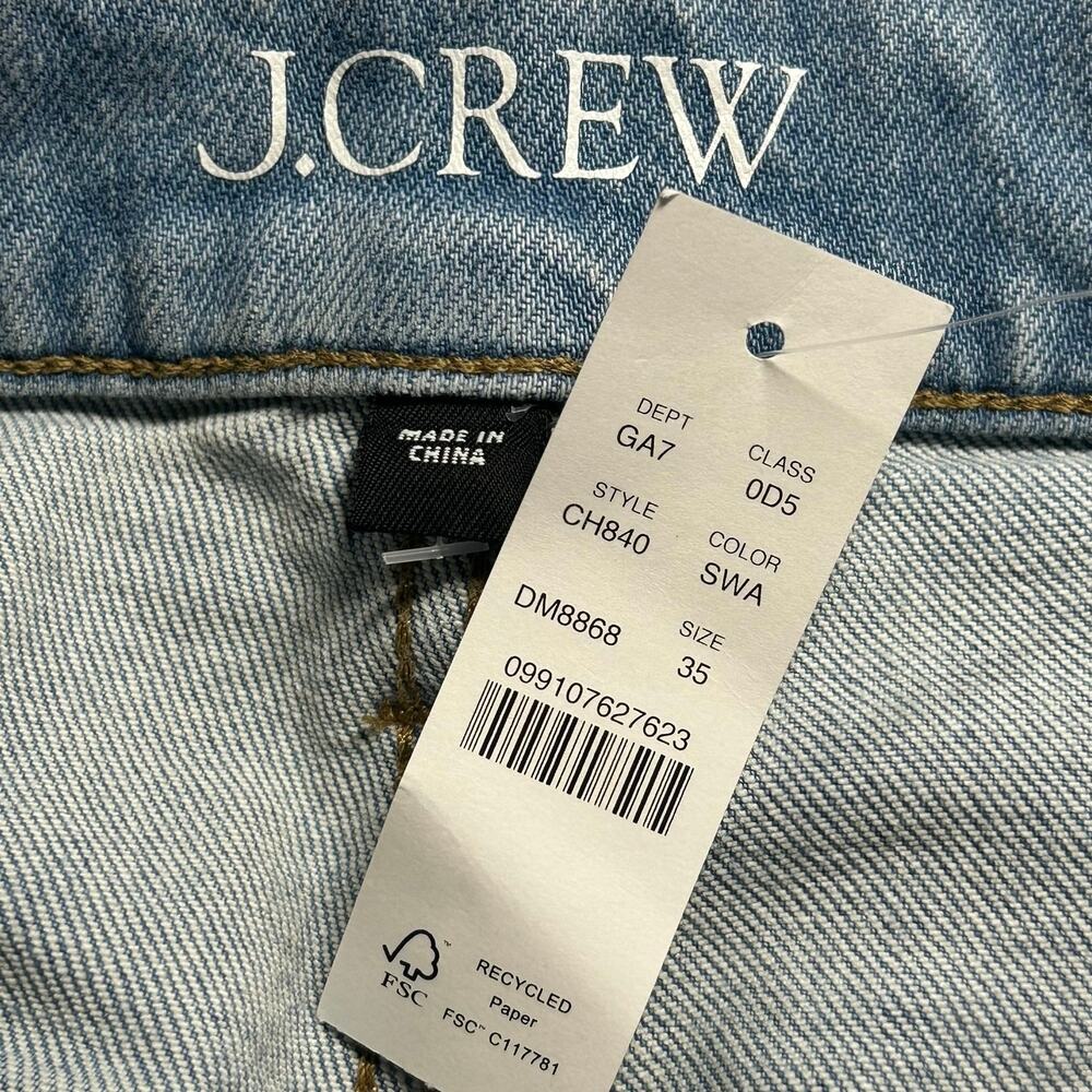 J. Crew Women's '96 Curvy Slim Wide Leg Denim Jeans Light Wash 35 New - Picture 7 of 10
